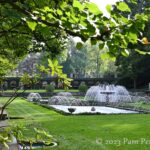 Italian Water Garden, trees, and treehouses at Longwood Gardens
