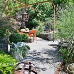 Gillian Mathews' garden for outdoor lounging and dining